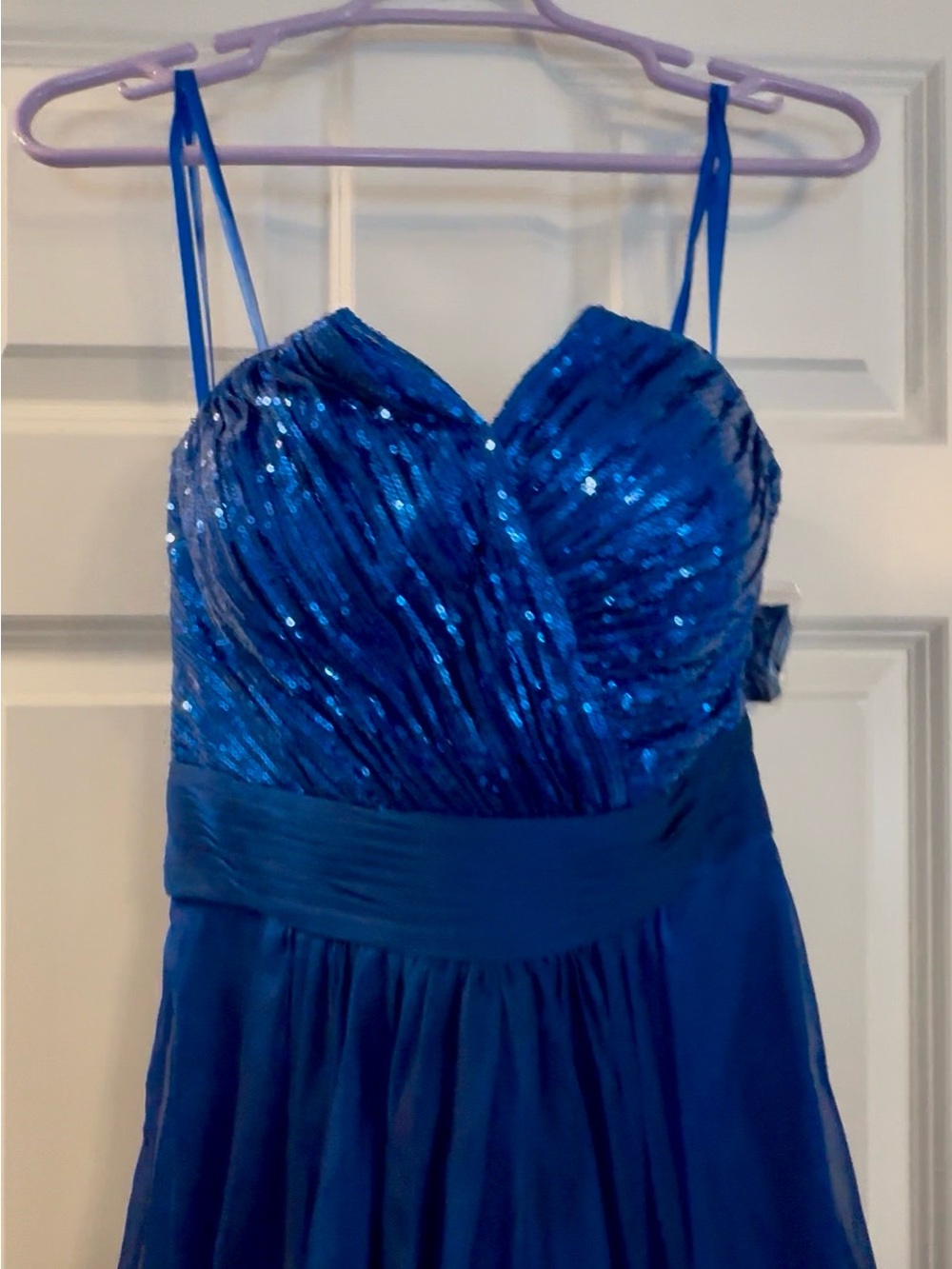 La Femme Vibrant Blue Evening Dress